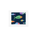 Multicolor fishes - blue Art Print Gallery Image 1