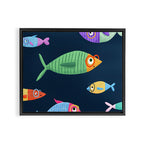 Multicolor fishes - blue Framed Canvas Print Gallery Image 8