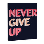 Never give up - pink Canvas Print Gallery Image 8