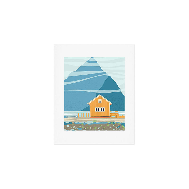 Norway, tiny house on an island Art Print Gallery Image 1