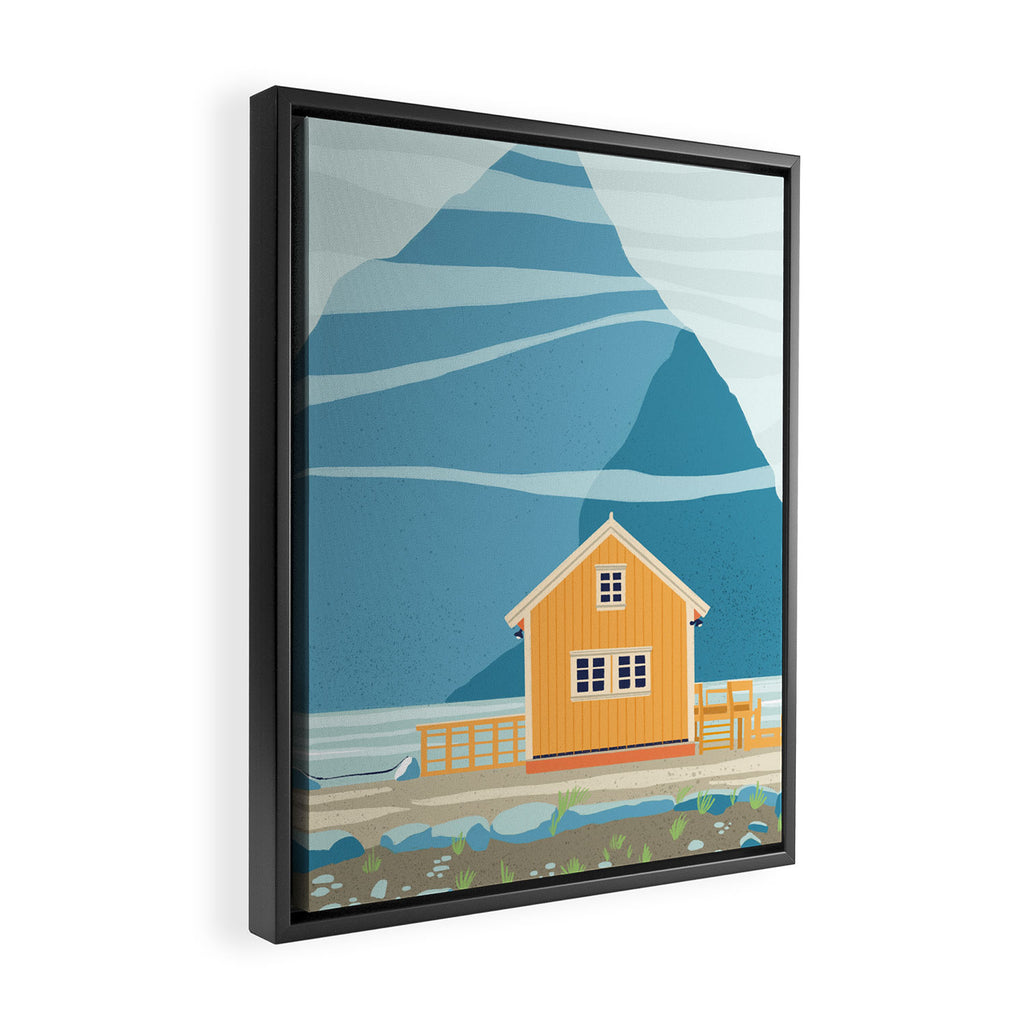 Norway, tiny house on an island Framed Canvas Print Gallery Image 2
