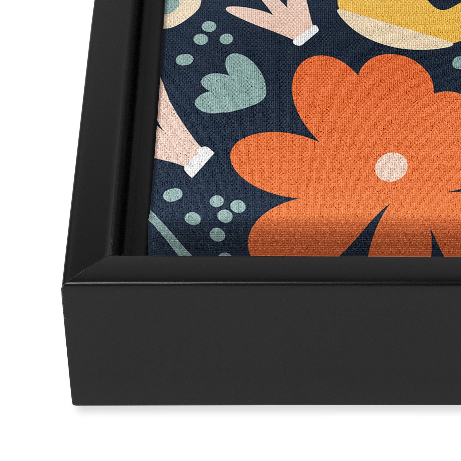 Orange flowers Framed Canvas Print Gallery Image 3