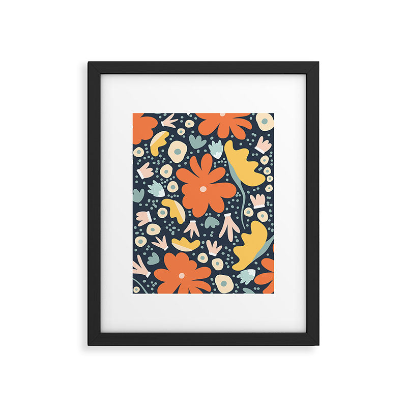Orange flowers Framed Art Print Gallery Image 5
