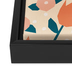 Papercut style pink and orange flowers Framed Canvas Print Gallery Image 3