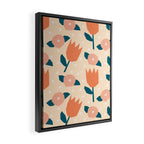 Papercut style pink and orange flowers Framed Canvas Print Gallery Image 2