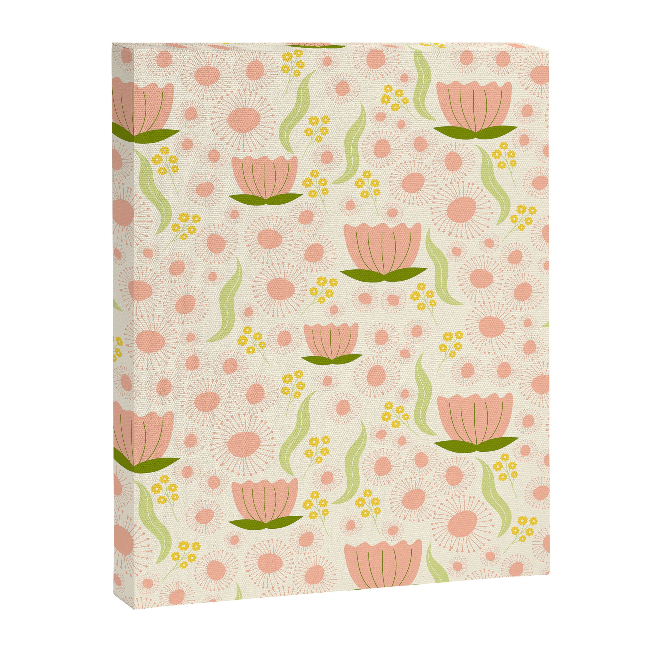 Peach pink flowers pattern Canvas Print Gallery Image 8