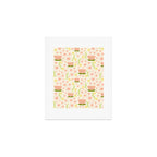 Peach pink flowers pattern Art Print Gallery Image 1