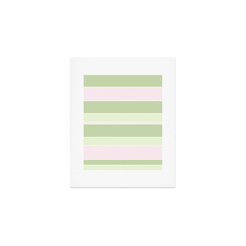 Pink and green stripes Art Print Gallery Image 1
