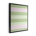 Pink and green stripes Framed Canvas Print Gallery Image 2