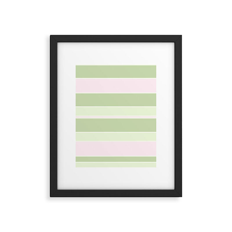 Pink and green stripes Framed Art Print Gallery Image 6