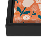 Pink and orange flowers Framed Canvas Print Gallery Image 3