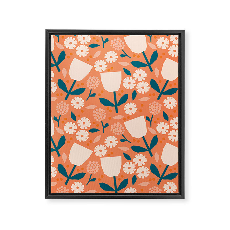Pink and orange flowers Framed Canvas Print Gallery Image 8