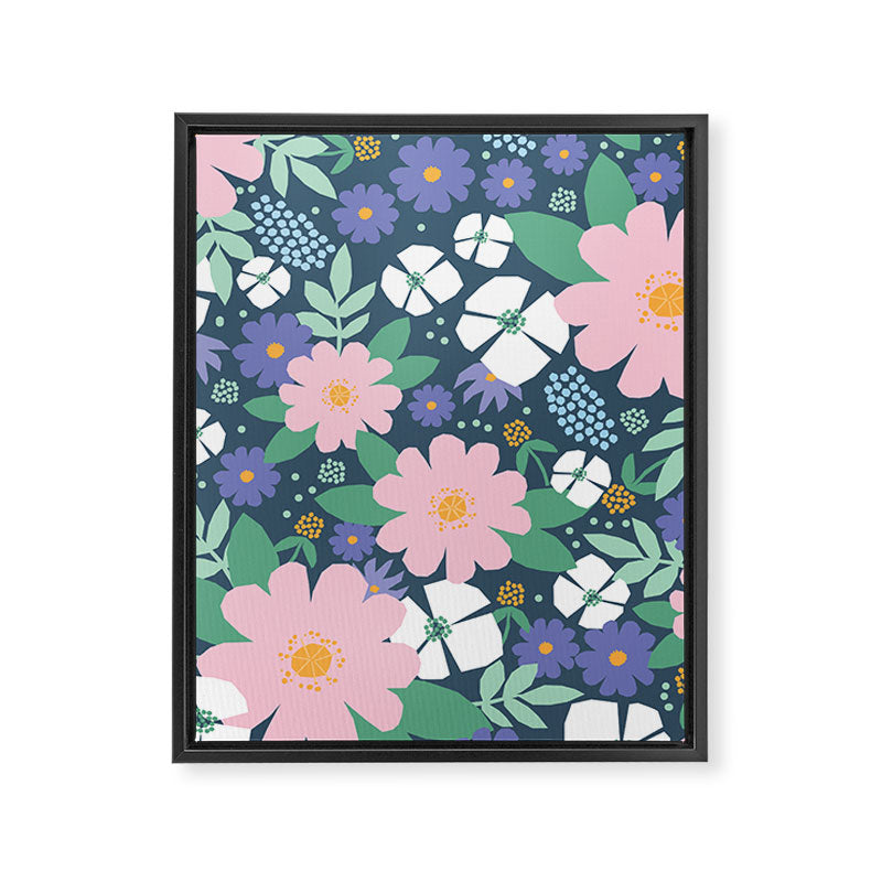 Pink and violet florals Framed Canvas Print Gallery Image 8