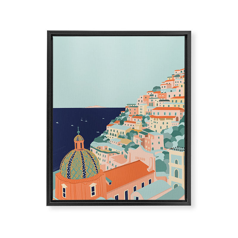 Positano, Italy Framed Canvas Print