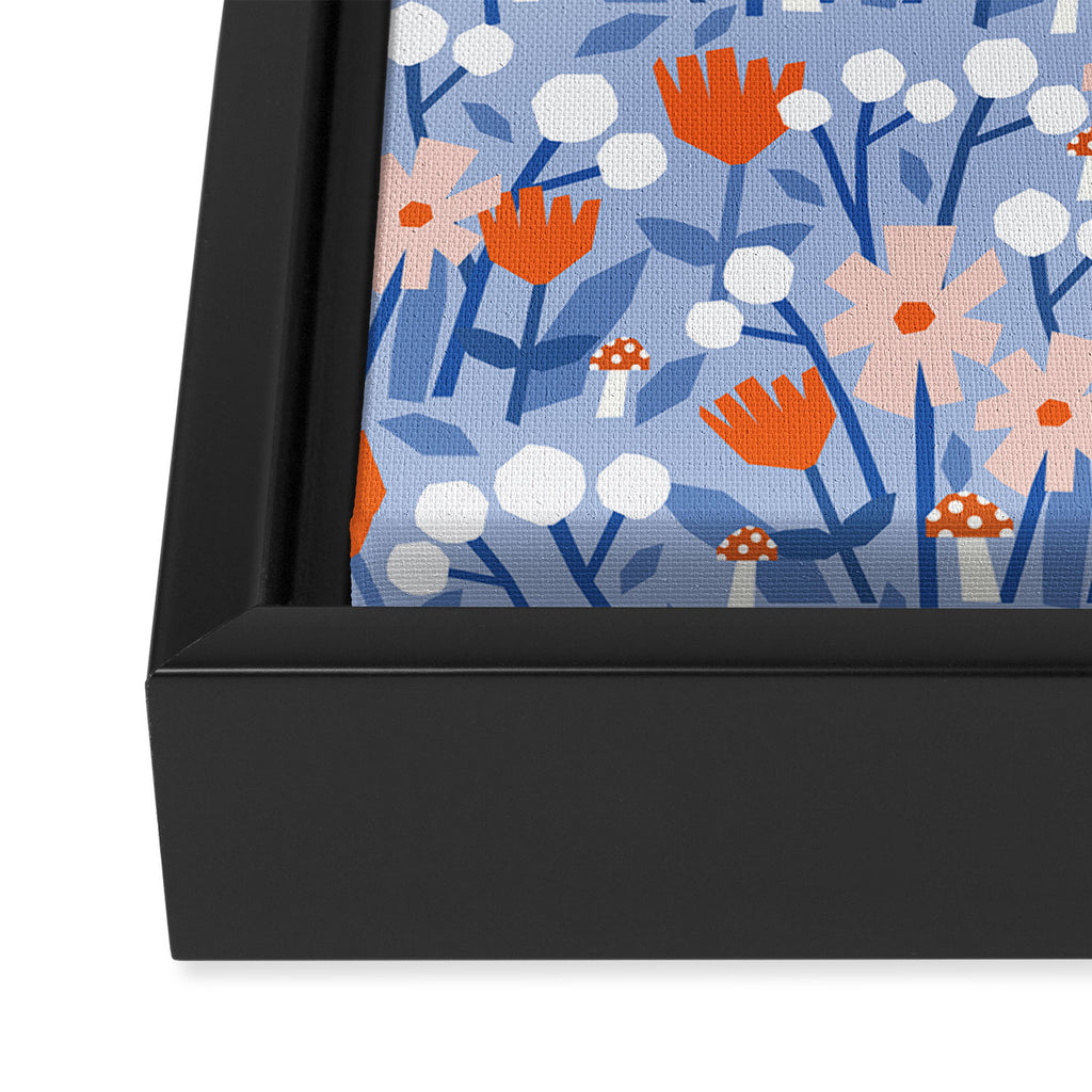 Red and blue spring flowers  Framed Canvas Print Gallery Image 3