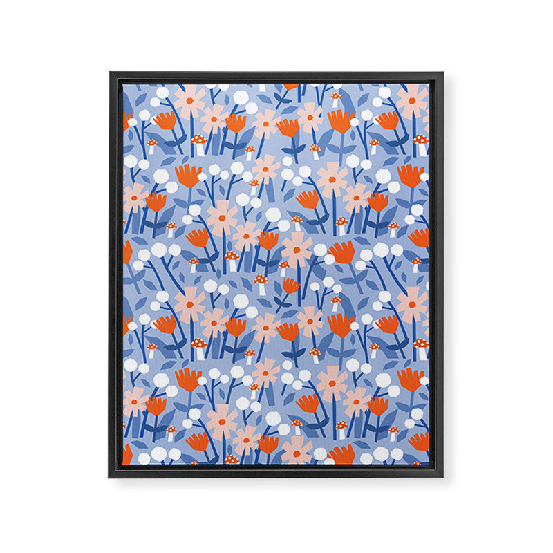 Red and blue spring flowers  Framed Canvas Print Gallery Image 8