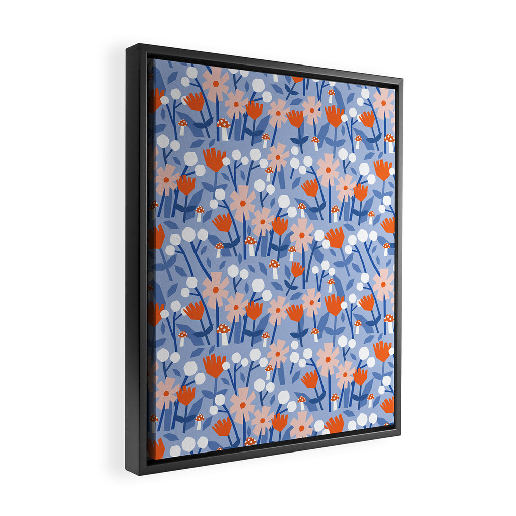 Red and blue spring flowers  Framed Canvas Print Gallery Image 2