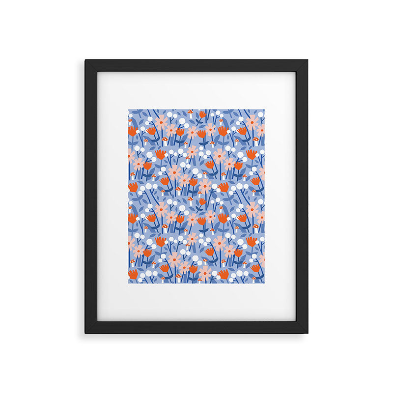 Red and blue spring flowers  Framed Art Print Gallery Image 6