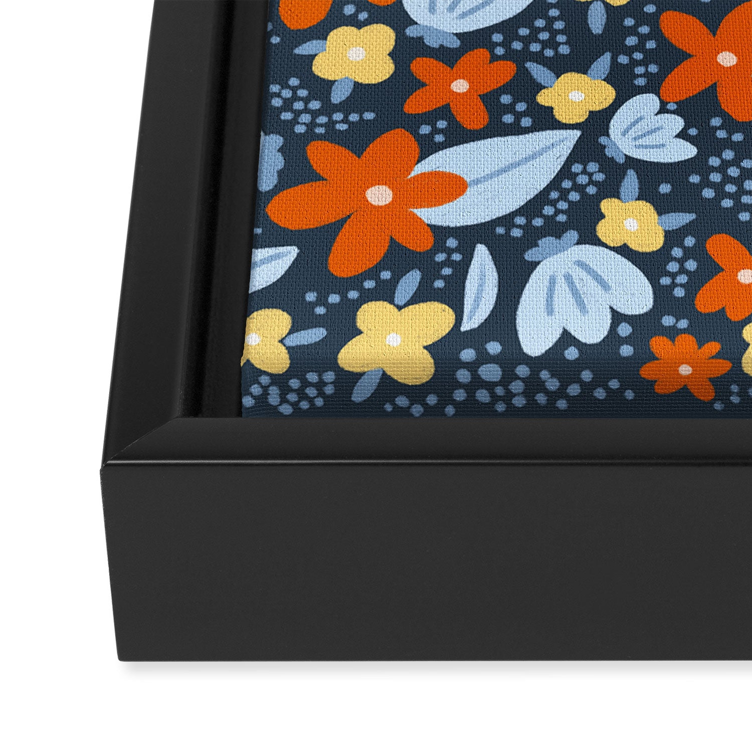 Red and yellow flowers pattern Framed Canvas Print Gallery Image 3