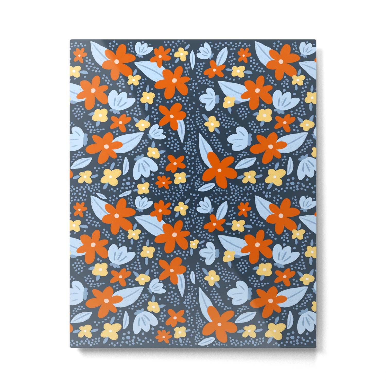Red and yellow flowers pattern Metal Print Gallery Image 6