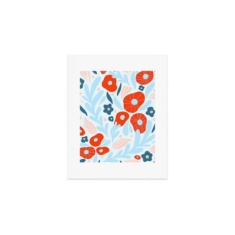 Red flowers Art Print Gallery Image 1