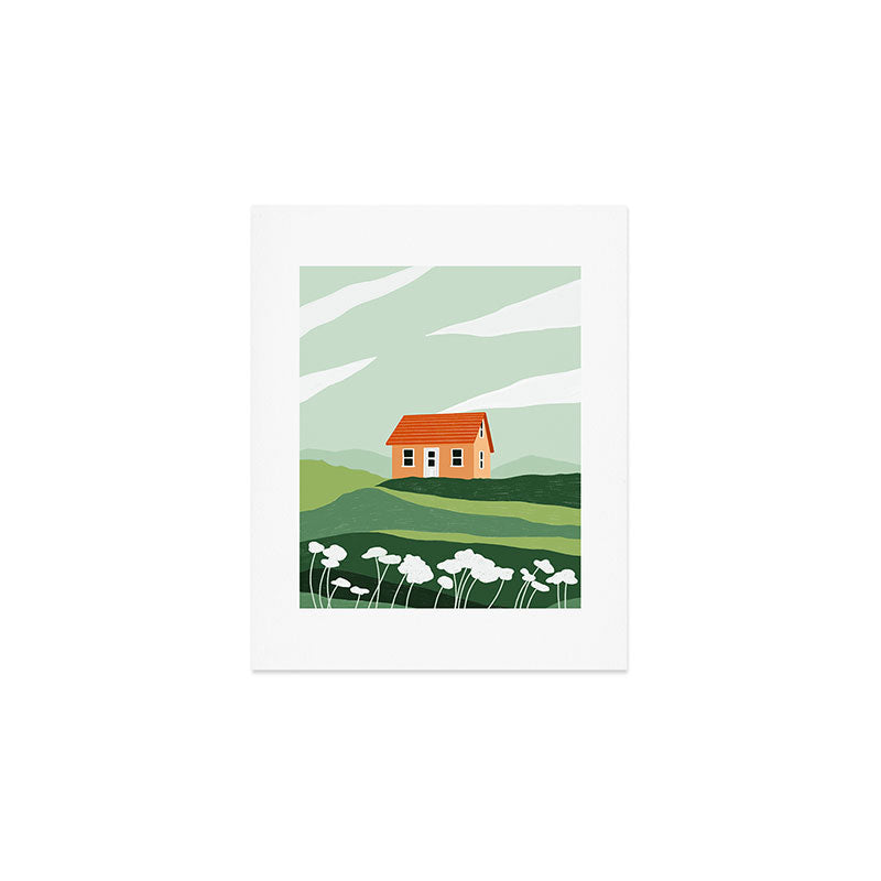 Red Little House Art Print Gallery Image 1