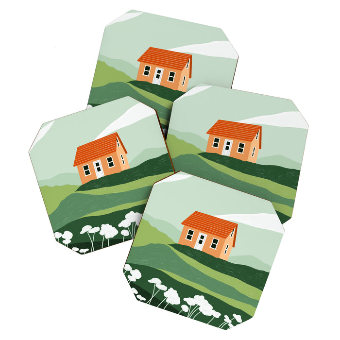 Red Little House Coaster Gallery Image 1