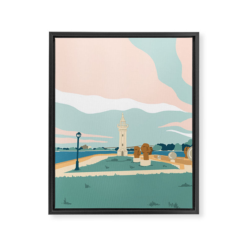 Roosevelt Island, the lighthouse, New York Framed Canvas Print Gallery Image 6