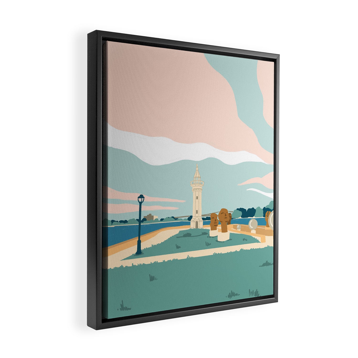 Roosevelt Island, the lighthouse, New York Framed Canvas Print Gallery Image 2