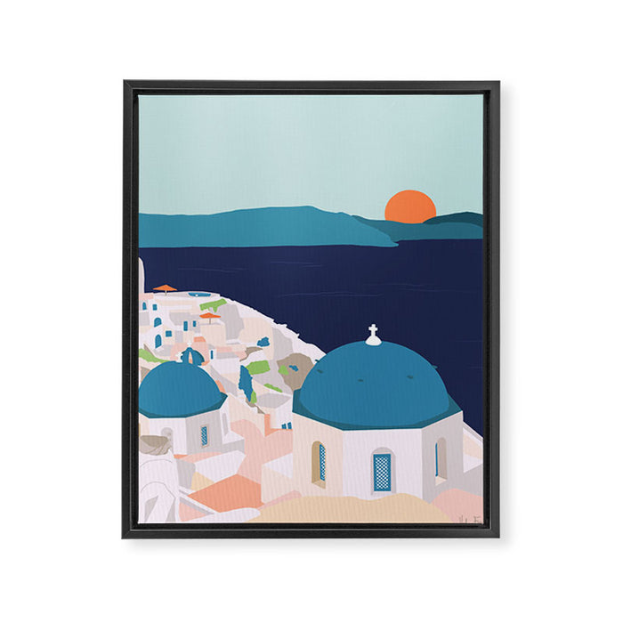 Santorini Greece Framed Canvas Print Gallery Image 1