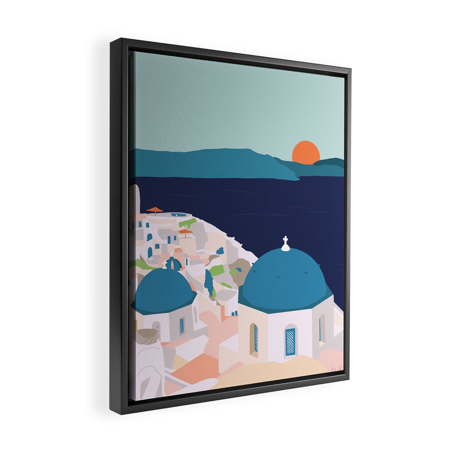 Santorini Greece Framed Canvas Print Gallery Image 2