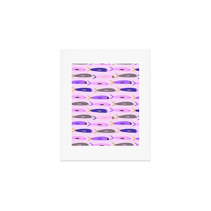 Sardines in pink and lavender Art Print Gallery Image 1