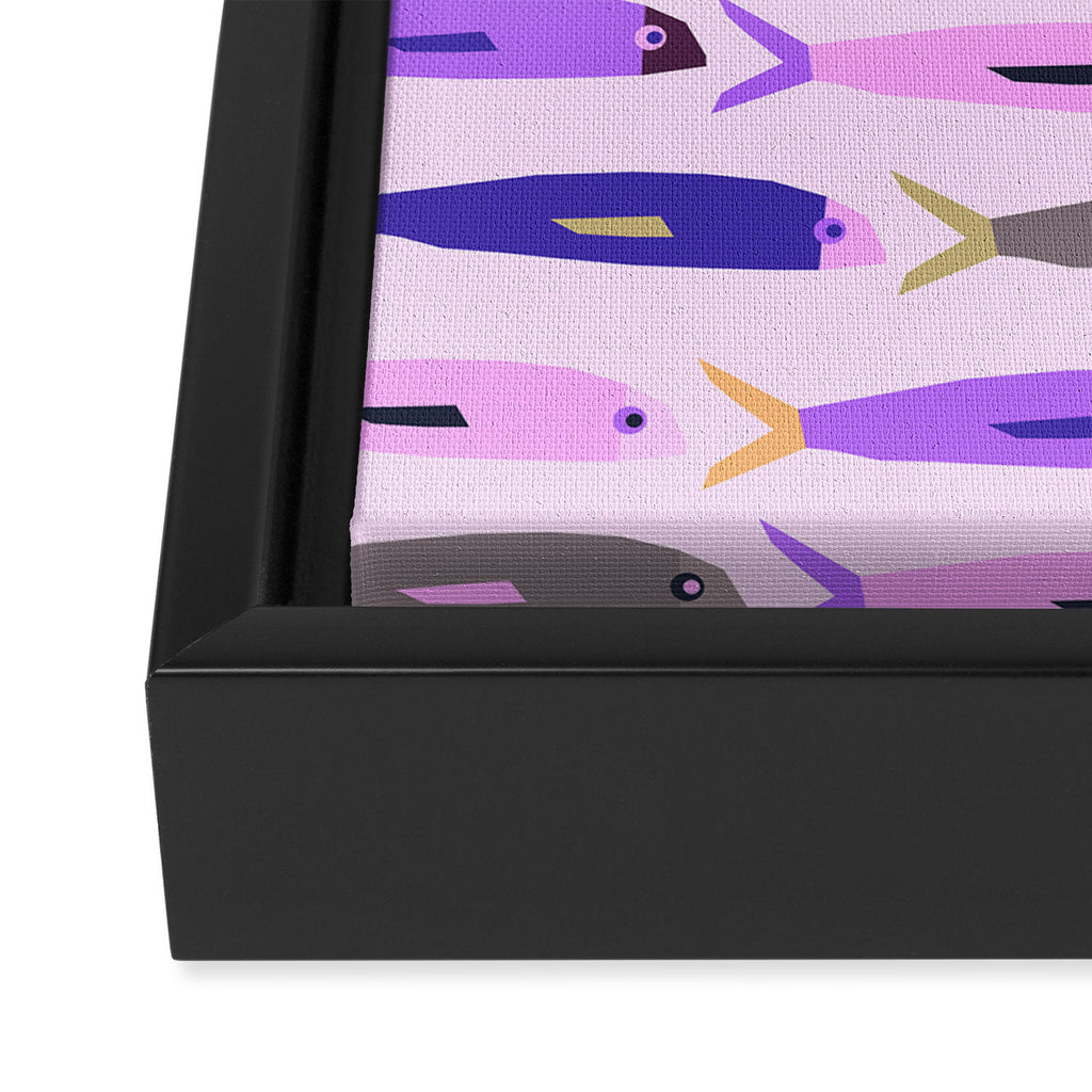 Sardines in pink and lavender Framed Canvas Print Gallery Image 3