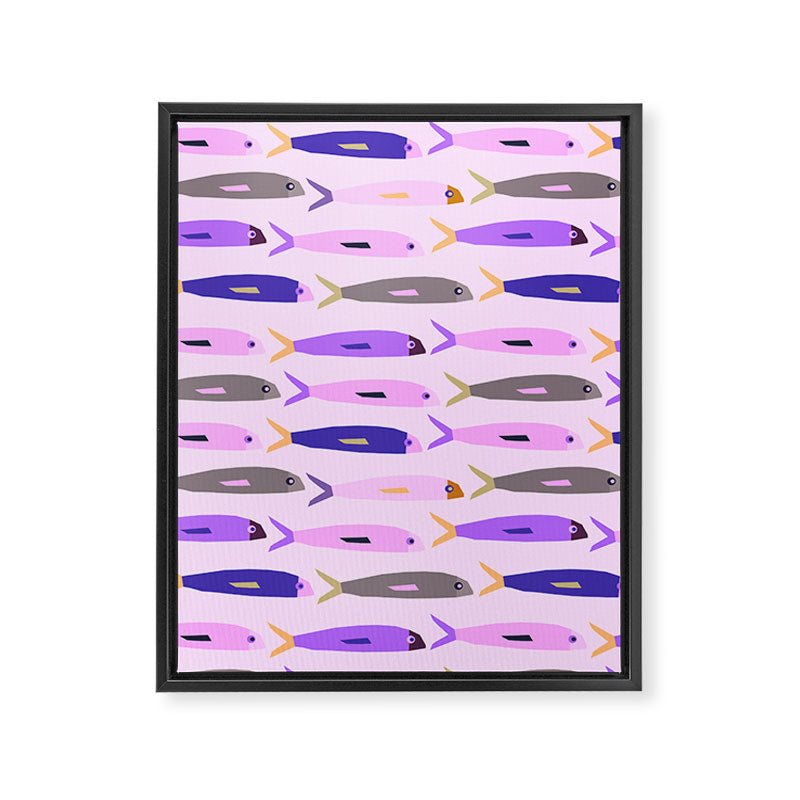 Sardines in pink and lavender Framed Canvas Print Gallery Image 8