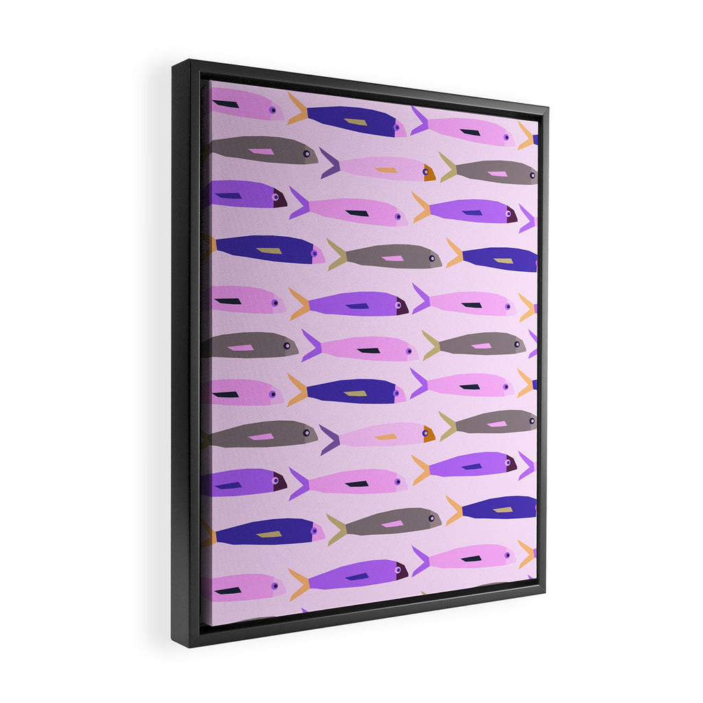 Sardines in pink and lavender Framed Canvas Print Gallery Image 2