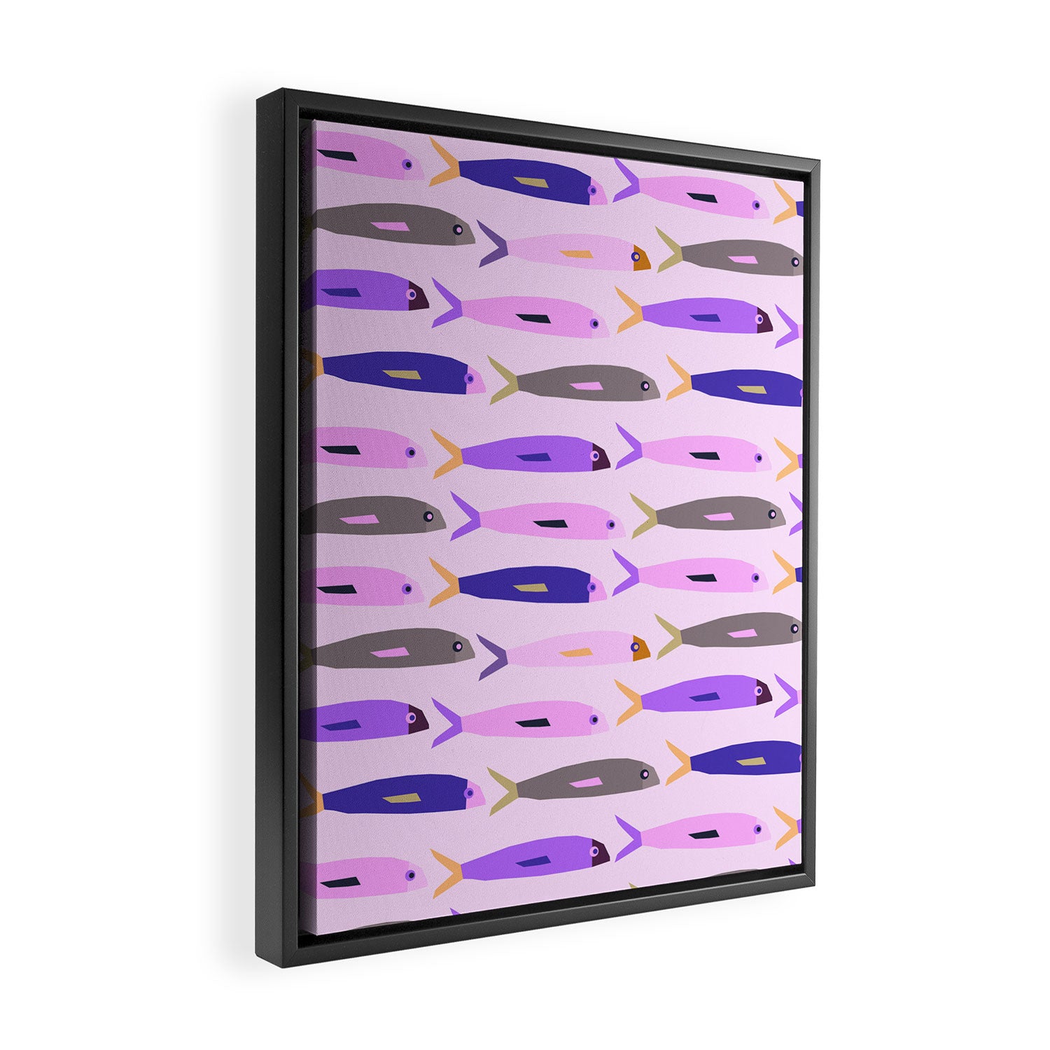 Sardines in pink and lavender Framed Canvas Print Gallery Image 2