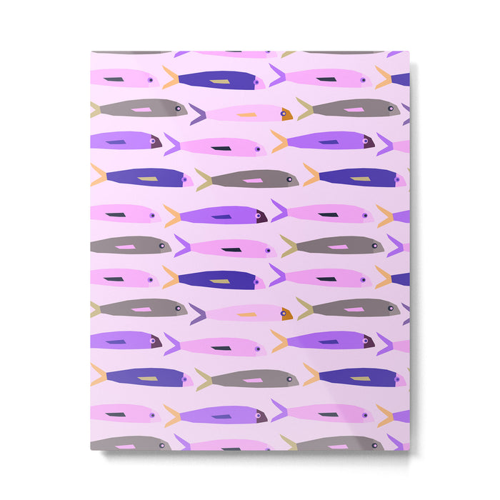 Sardines in pink and lavender Metal Print Gallery Image 1