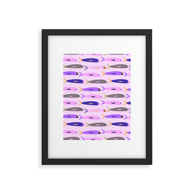 Sardines in pink and lavender Framed Art Print Gallery Image 6