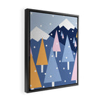 Snowy mountains and trees Framed Canvas Print Gallery Image 2