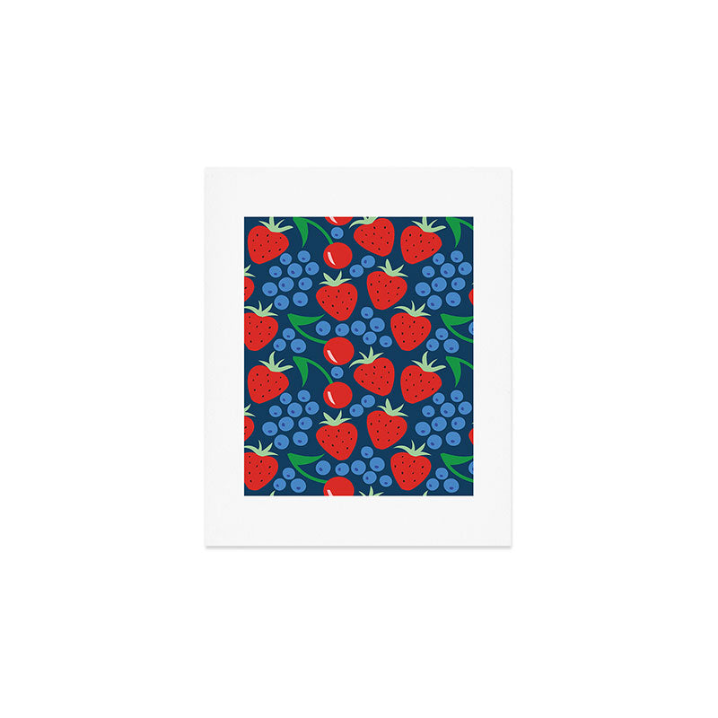 Strawberry pattern Art Print Gallery Image 1