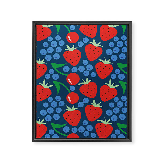 Strawberry pattern Framed Canvas Print Gallery Image 1
