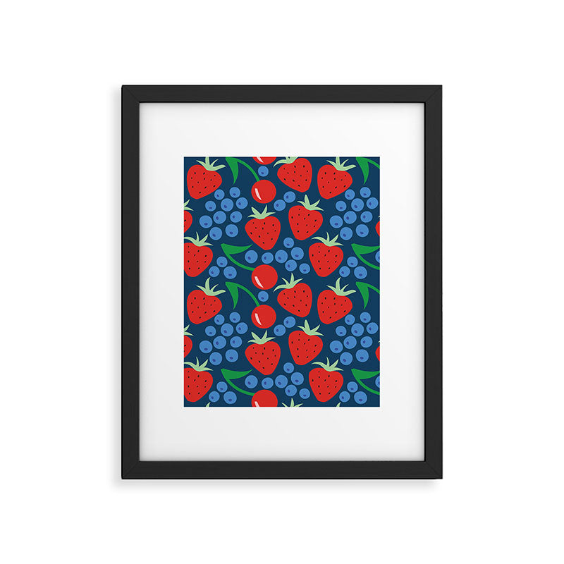 Strawberry pattern Framed Art Print Gallery Image 6