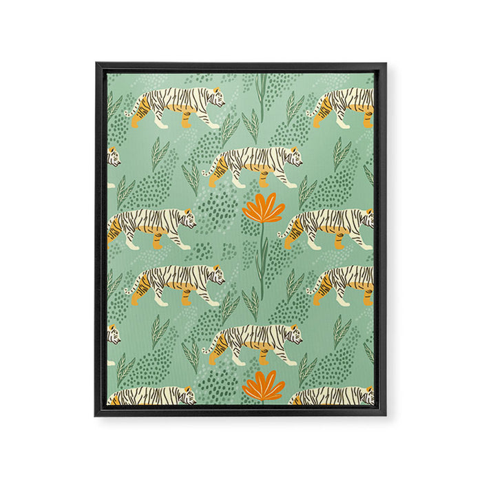 The tiger pattern Framed Canvas Print Gallery Image 1