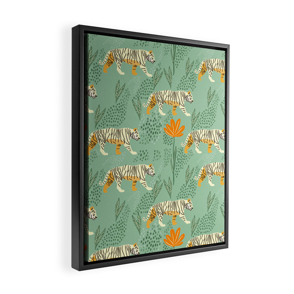 The tiger pattern Framed Canvas Print Gallery Image 2