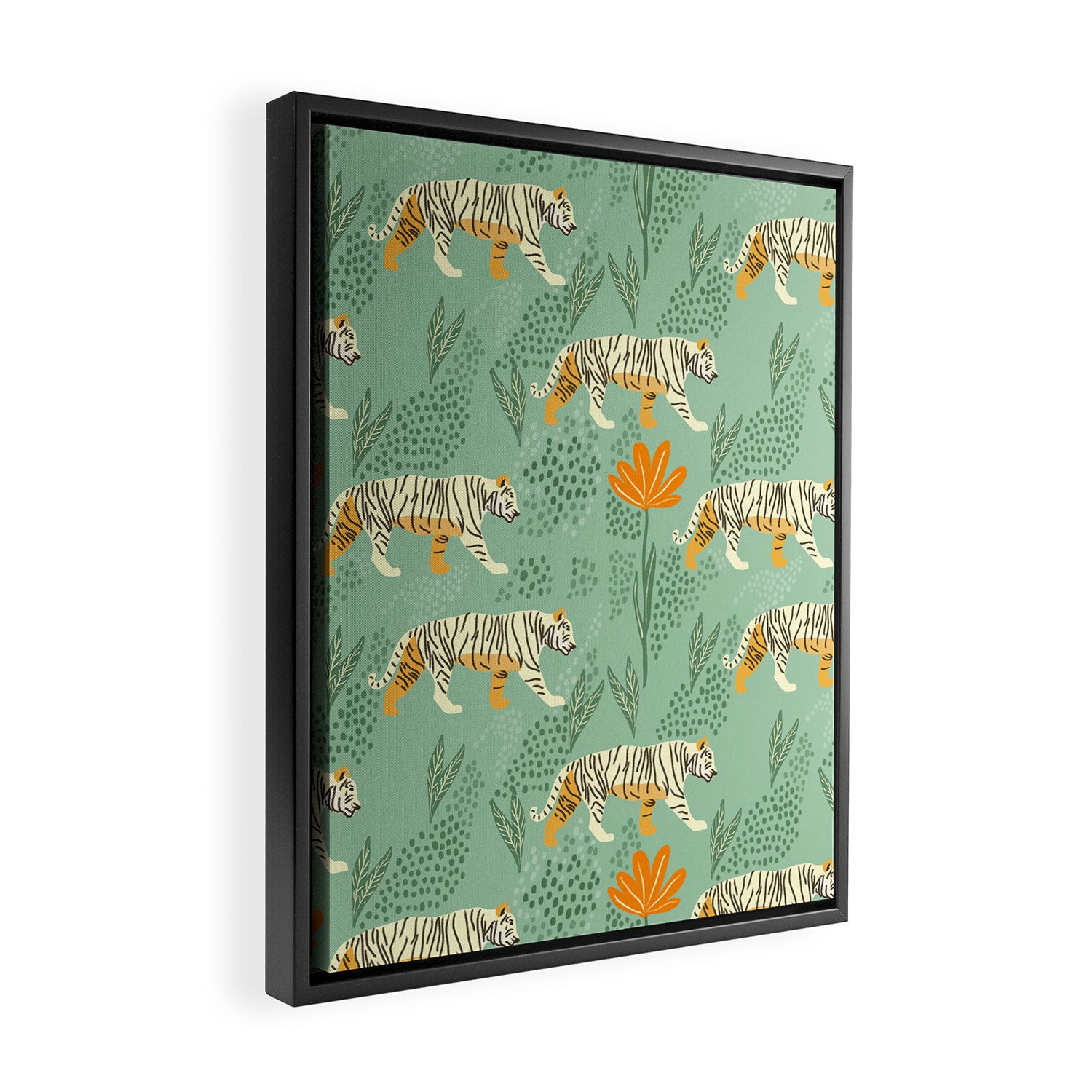 The tiger pattern Framed Canvas Print Gallery Image 2
