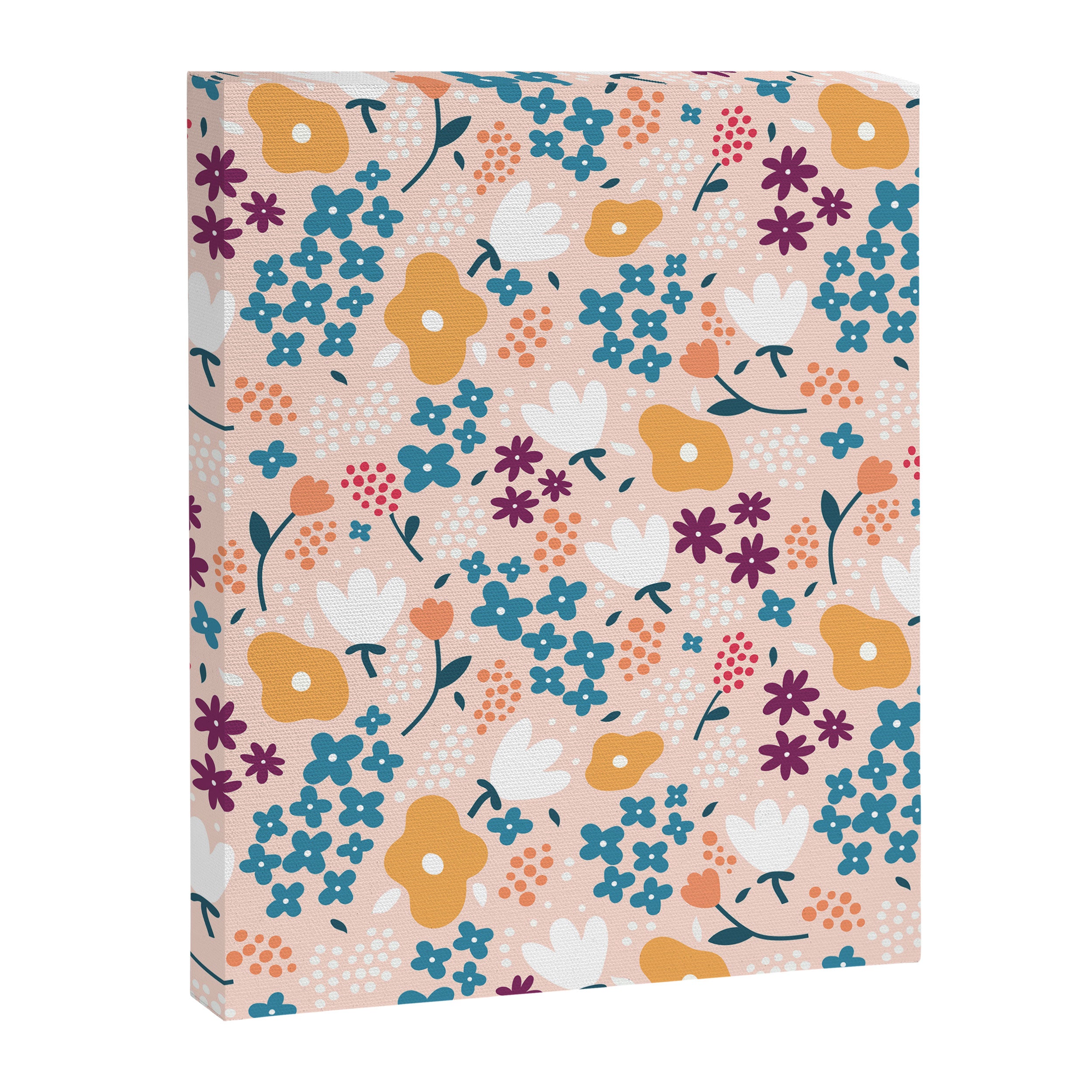 Tiny little flowers on pink background Canvas Print Gallery Image 8