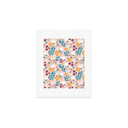 Tiny little flowers on pink background Art Print Gallery Image 1