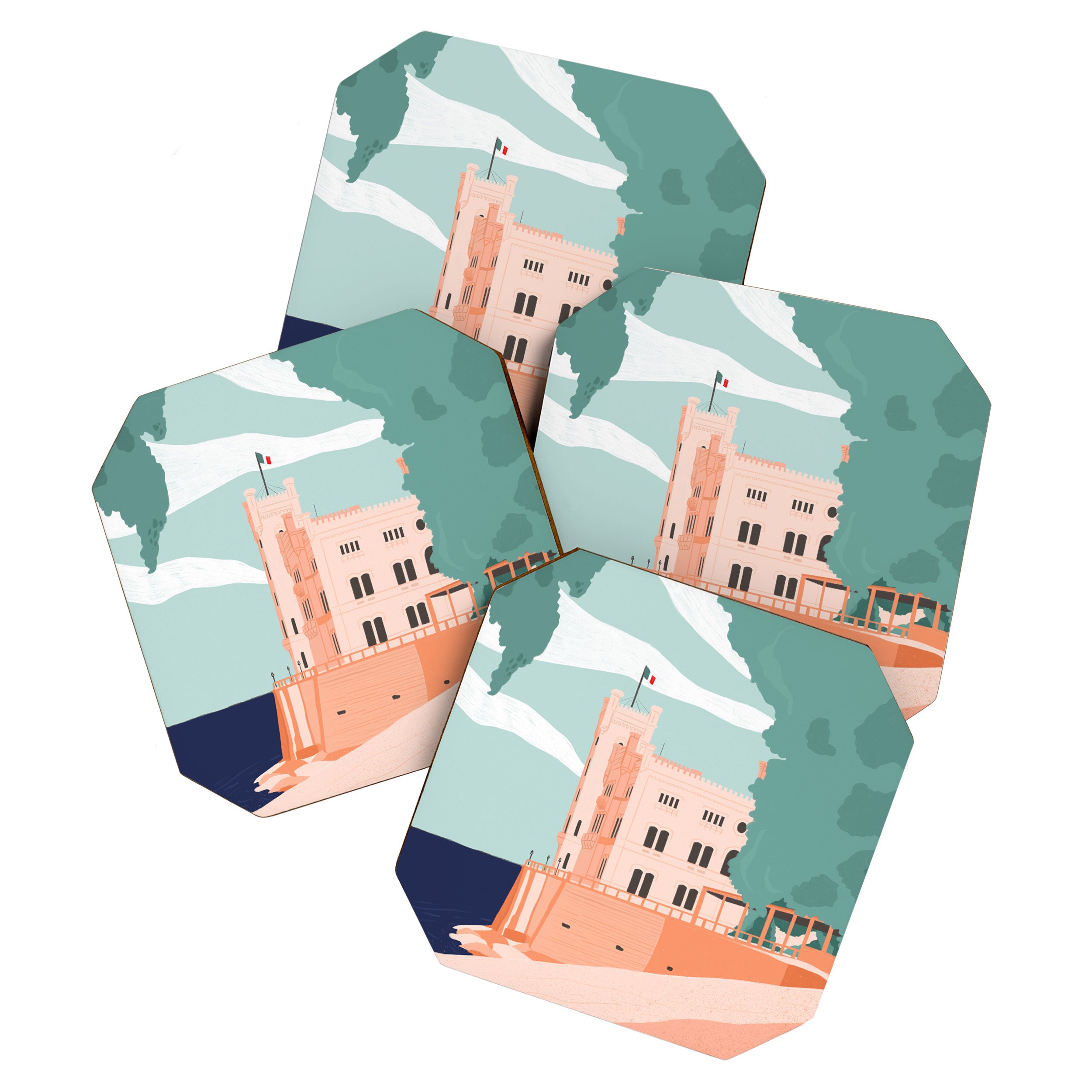 Trieste Castle, Italy Coaster Gallery Image 1