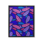 Tropical palm leaves in purple pink and blue Framed Canvas Print Gallery Image 8