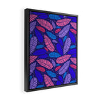Tropical palm leaves in purple pink and blue Framed Canvas Print Gallery Image 2